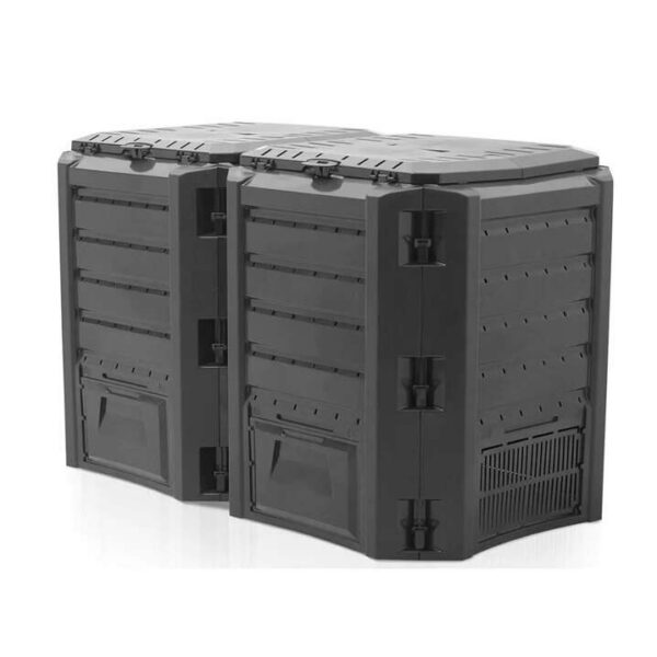 Compostor de gradina, 2 module, Module Compogreen, 800 L, negru, 135x71.9x82.6 cm, Prosperplast - imagine 1