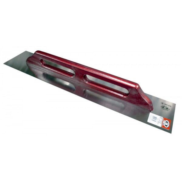 Gletiera inox, Olejnik, 13x60 cm, maner lemn lung, Rosu - imagine 1