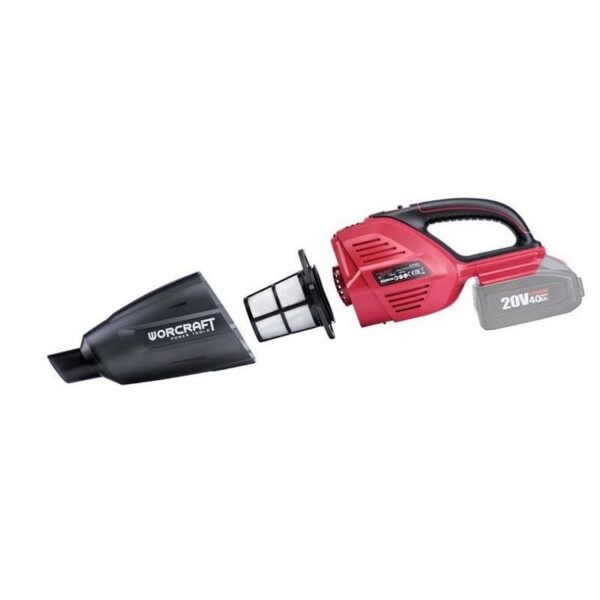 Aspirator auto pe acumulator 20 V (acumulator neinclus), filtru HEPA, WORCRAFT - imagine 9