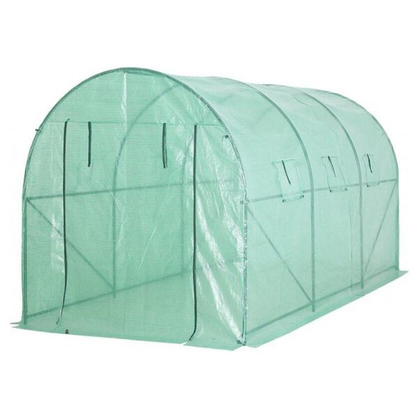 Sera de gradina, tip tunel, 6 ferestre, cadru metalic, 2x3.5x2 cm, Strend Pro - imagine 1