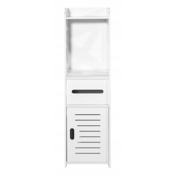 Dulap baie, Mufart, 2 rafturi, 1 sertar, 1 usa, alb, 25x21.5x80 cm - imagine 1