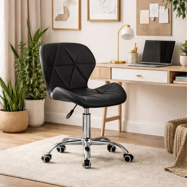 Scaun de birou, Artool, Avola, rotativ, piele ecologica, negru, 47.5x55.5x84.5 cm - imagine 2