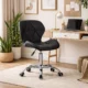 Scaun de birou, Artool, Avola, rotativ, piele ecologica, negru, 47.5x55.5x84.5 cm - imagine 2