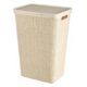 Cos rufe, Curver, 2 manere, capac, bej, 58 L, 43x34x60 cm