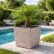 Ghiveci de flori, Prosperplast, Rato Low, patrat, 32 L, imitatie ratan, cafeniu, 32x32x32.5 cm - imagine 6
