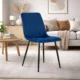 Scaun bucatarie/living, Artool, Lava, catifea, metal, bleumarin si negru, 43x51x90 cm - imagine 11