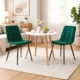 Scaun bucatarie/living, Artool, Kara, catifea, metal, verde si negru, 44.5x50.5x87 cm - imagine 13