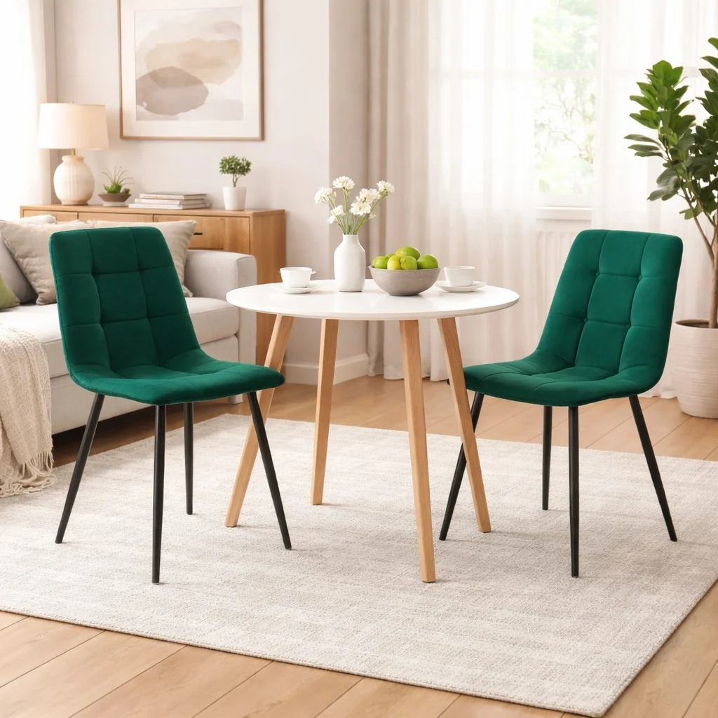 Scaun bucatarie/living, Artool, Kara, catifea, metal, verde si negru, 44.5x50.5x87 cm 1 Scaun bucatarie/living, Artool, Kara, catifea, metal, verde si negru, 44.5x50.5x87 cm