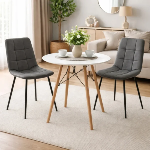 Scaun bucatarie/living, Artool, Kara, catifea, metal, gri si negru, 44.5x50.5x87 cm - imagine 11