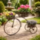 Suport metalic pentru ghivece flori, Strend Pro, model bicicleta, 3 suporturi, 60x21x42 cm - imagine 6