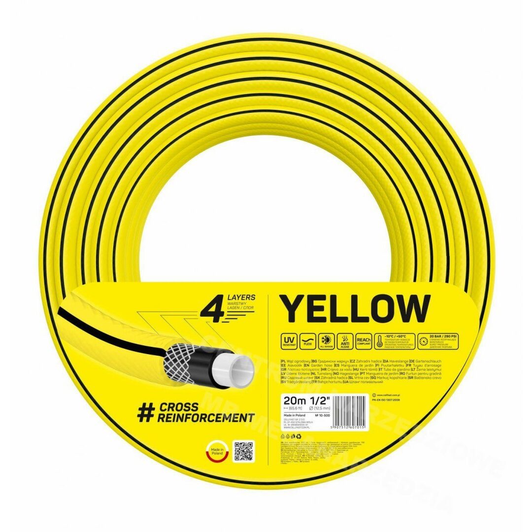12049389_big.jpg Furtun gradina, Cellfast Yellow, 4 straturi, 1/2'', 20 m - imagine 1