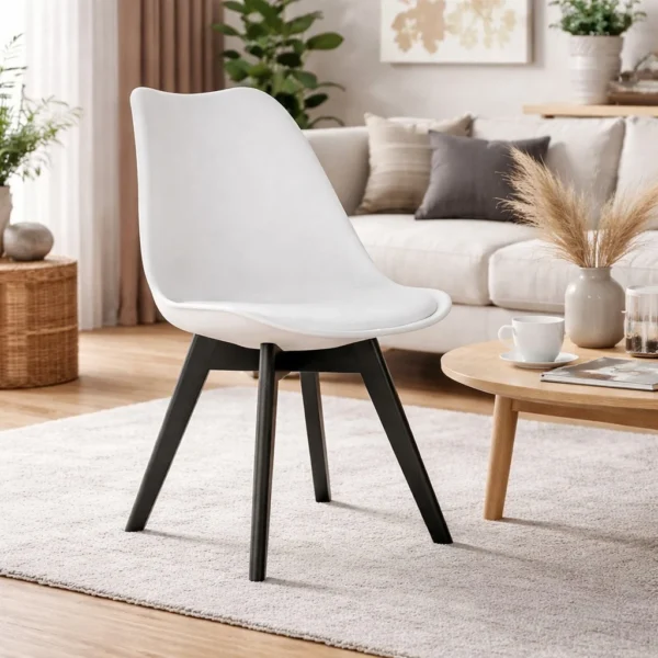 Scaun bucatarie/living, Artool, Mark, PP, lemn, alb si negru, 49x55.5x82.5 cm - imagine 7