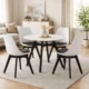 Scaun bucatarie/living, Artool, Mark, PP, lemn, alb si negru, perna neagra, 49x43x82 cm - imagine 8