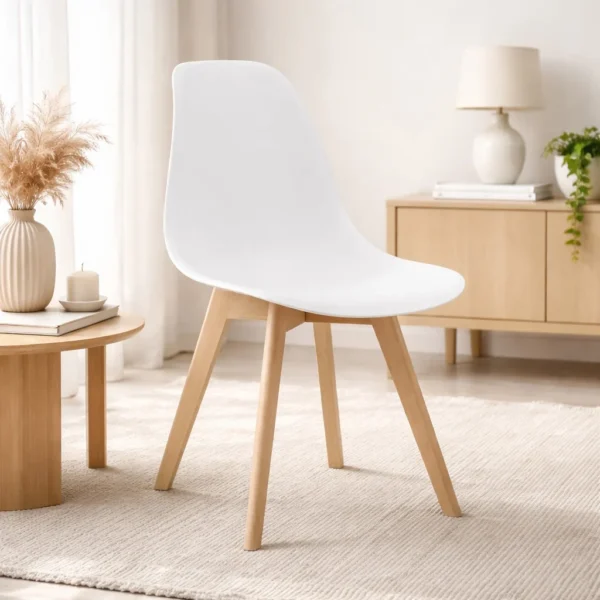 Scaun bucatarie/living, Artool, Kito, PP, lemn, alb, 46x54.5x80 cm - imagine 8