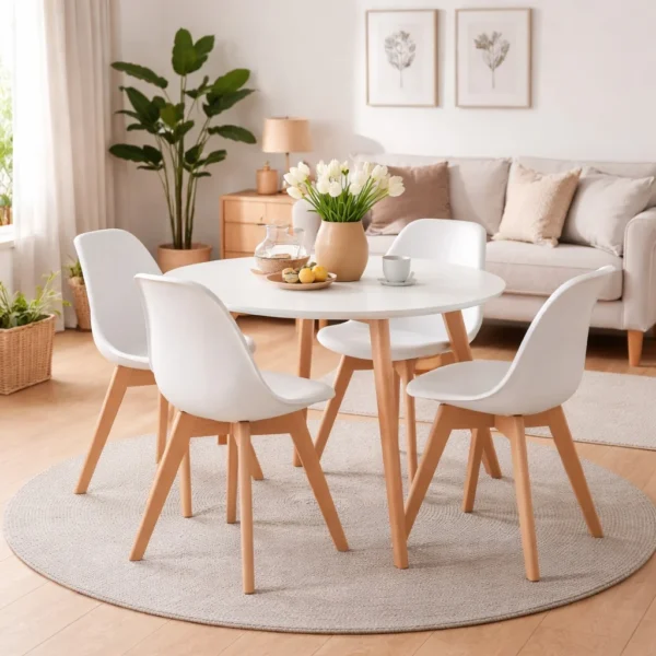Scaun bucatarie/living, Artool, Mark, PP, lemn, alb, 49x43x82 cm - imagine 8