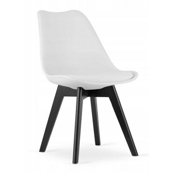 Scaun bucatarie/living, Artool, Mark, PP, lemn, alb si negru, 49x55.5x82.5 cm - imagine 1