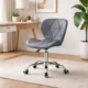 Scaun de birou, Artool, Avola, rotativ, piele ecologica, gri, 47.5x55.5x84.5 cm - imagine 11