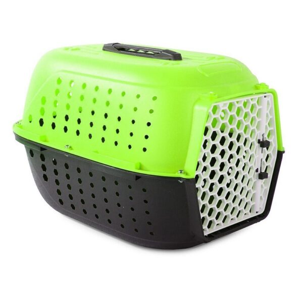 Cusca/geanta pentru transport caine/pisica, Verk Group, plastic, verde si nergu, 48x32x30 cm - imagine 1