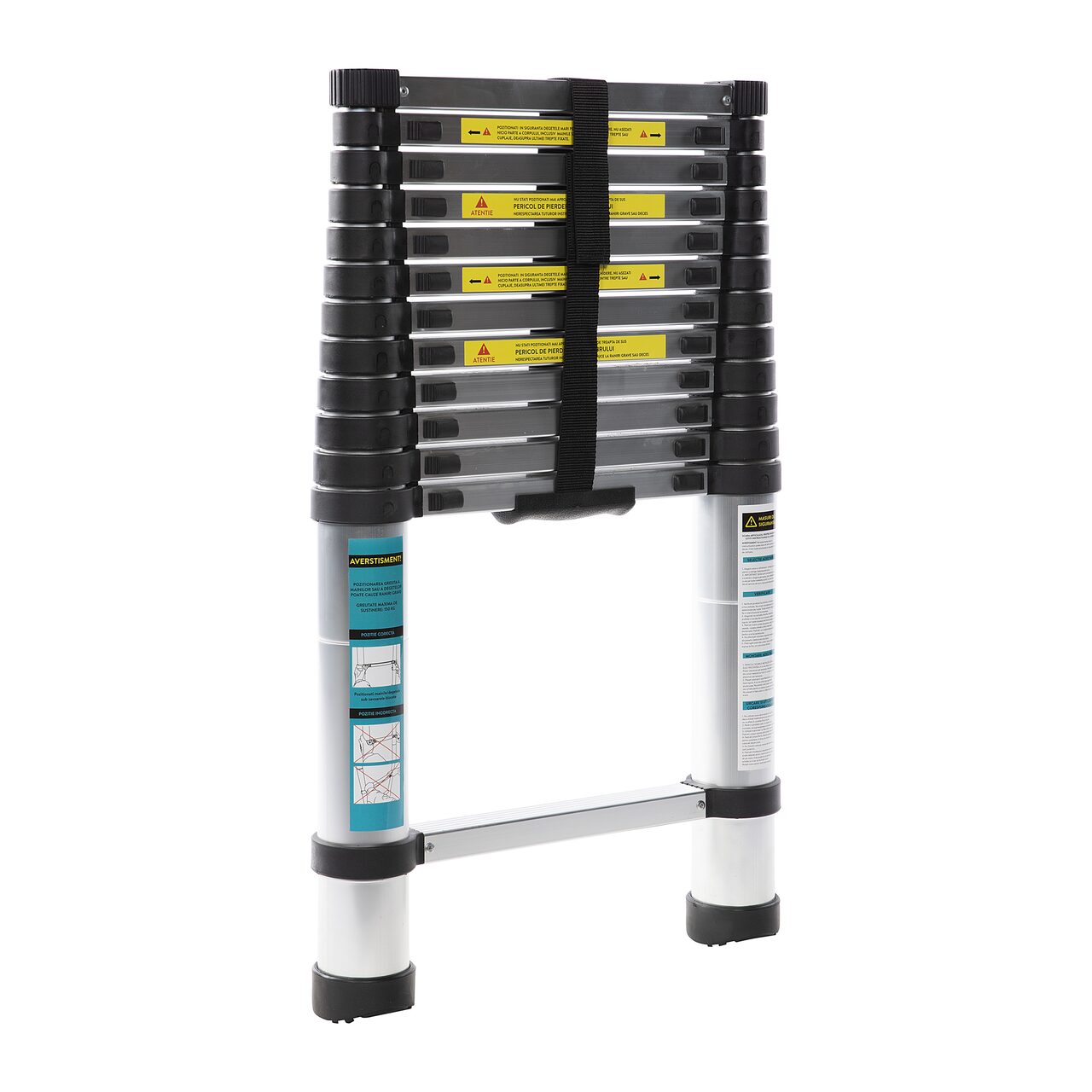 12149270_big.jpg Scara aluminiu telescopica, Detoolz, 13 trepte, 1 tronson, max 150 kg, 0.8-3.8 m - imagine 1