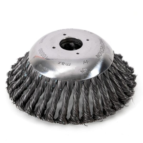 Perie sarma, tip cupa, cu toroane, pentru motocoasa/trimmer, Micul Fermier, 150 mm - imagine 1