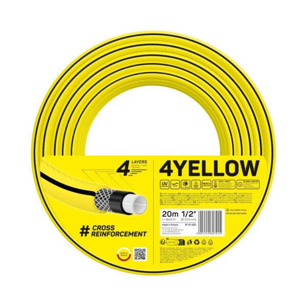 Furtun gradina, Cellfast Yellow, 4 straturi, 1/2", 20 m - imagine 1