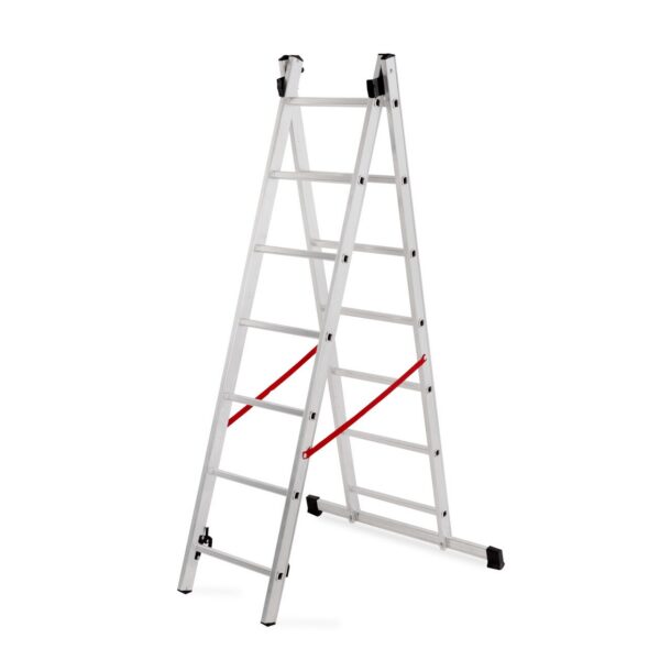 Scara aluminiu, Master, 2 tronsoane, 7 trepte, max 150 kg, 2-3.14 m - imagine 1