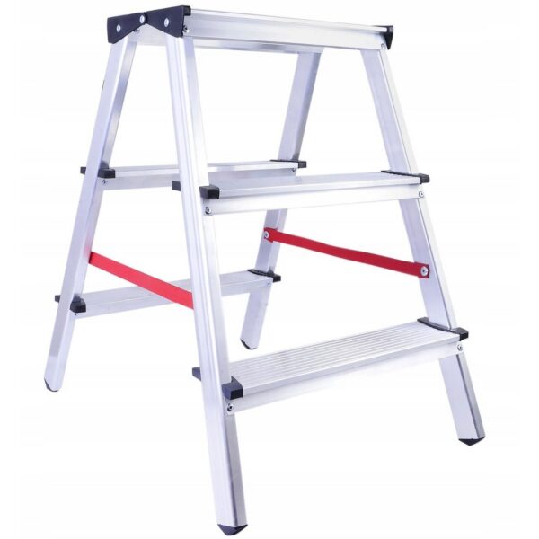 Scara aluminiu, Master, 2 tronsoane, 3 trepte, max 125 kg, 0.67 m - imagine 1