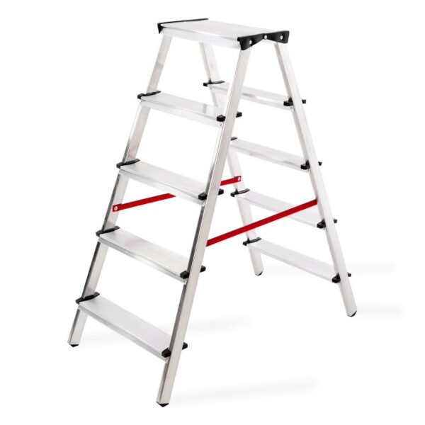 Scara aluminiu, Master, 2 tronsoane, 5 trepte, max 125 kg, 1.14 m - imagine 1