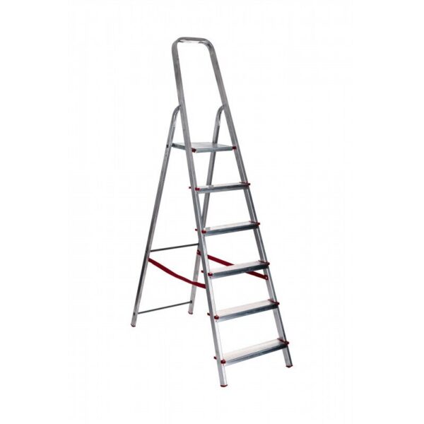 Scara aluminiu, Master, 5 trepte, platforma, max 125 kg, 1.97 m - imagine 1