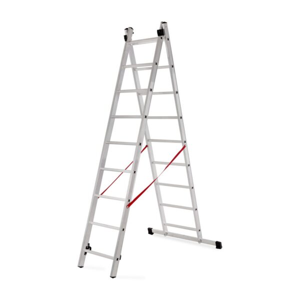 Scara aluminiu, Master, 2 tronsoane, 9 trepte, max 150 kg, 2.58-4.27 m - imagine 1