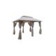 Pavilion/foisor pentru gradina/terasa, cadru metalic, cu perdele, crem, 4x2.8x2.7 m - imagine 2