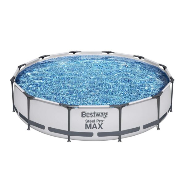 Piscina structura metalica, rotunda, cu filtru, pompa, gri, 366x76 cm, Bestway Steel Pro - imagine 6