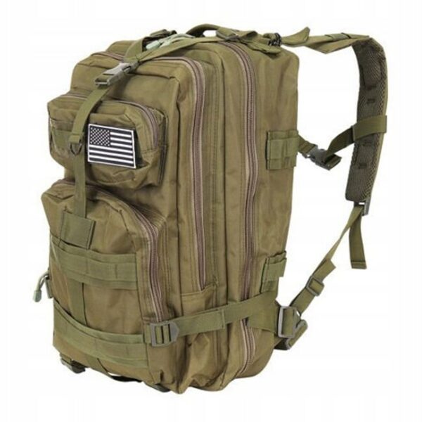 Ghiozdan/rucsac tactic, Trizand, 5 compartimente, poliester 600D, verde, 35 L, 37x29x55 cm - imagine 1