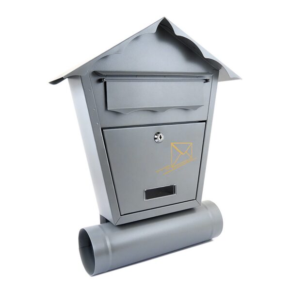 Cutie postala, Damech, cu loc pentru ziar, gri, format B5, 37x10.5x46 cm - imagine 1