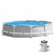 Piscina structura metalica, rotunda, cu filtru, pompa, gri, 305x76 cm, Intex Prism Frame