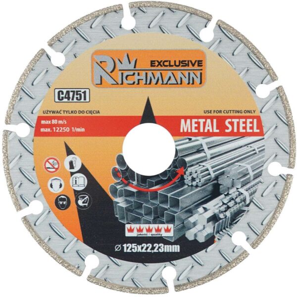 Disc diamantat segmentat, metal, taiere uscata, 125x1.4 mm, Richmann Exclusive - imagine 1