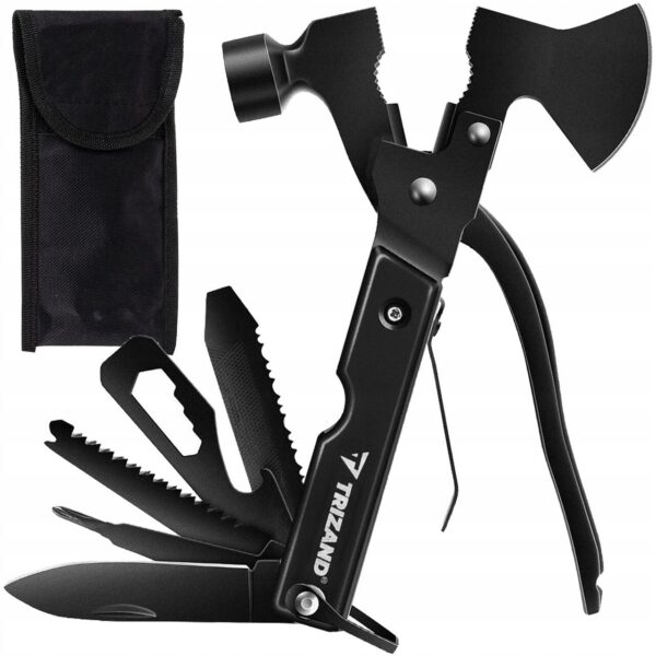 Unealta, briceag multifunctional, 17 in 1, model Survival, inox, cu husa, Trizand - imagine 1