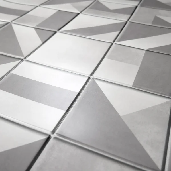 Panou decorativ, PVC, model marmura, geometric, alb si gri, 96x48.5cm - imagine 9
