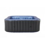 Piscina jacuzzi, gonflabila, patrata, cu pompa 1800 L/h, filtru, prelata acoperire, negru si albastru, 930 L, 6 persoane, 185x185x68 cm, MSpa