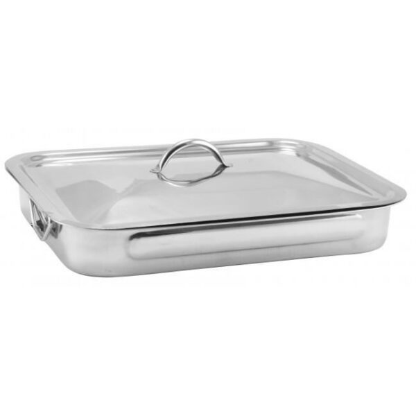 Tava cu capac pentru gratar, inox, 34.5x22.5x5.5 cm, Perfect Home - imagine 2
