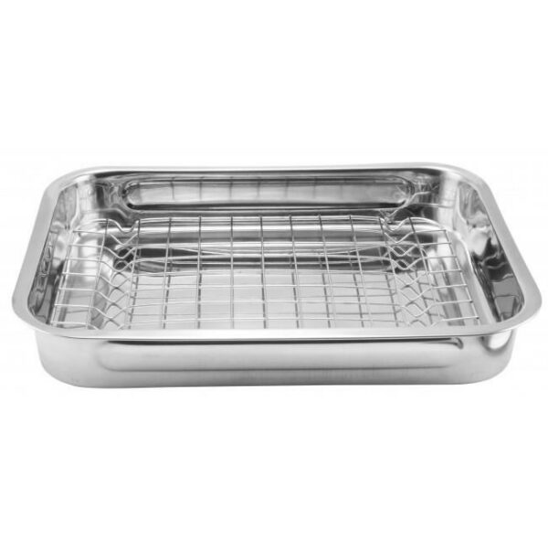 Tava cu capac pentru gratar, inox, 34.5x22.5x5.5 cm, Perfect Home - imagine 3