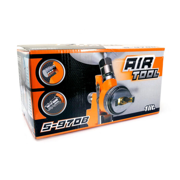 Pistol de vopsit cu aer comprimat, vas superior, metalic, 1000 ml, 1.4 mm, Strend Pro - imagine 3