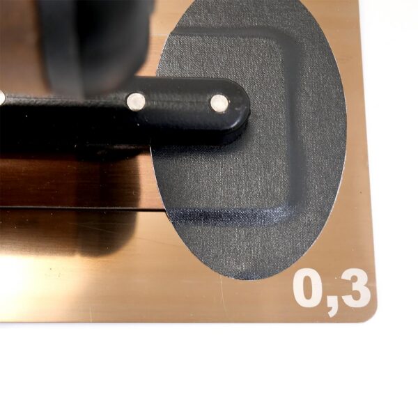 Gletiera inox, intarita, Olejnik, SuperFlex, maner piele naturala, 0.3 mm, 305x100 mm - imagine 6