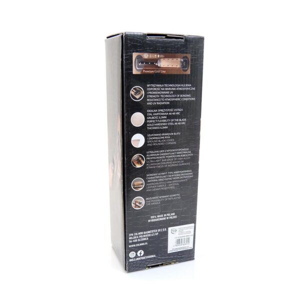 Gletiera inox, intarita, Olejnik, SuperFlex, maner piele naturala, 0.3 mm, 305x100 mm - imagine 9