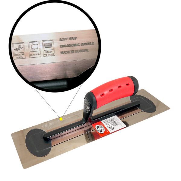 Gletiera inox, Olejnik, Super Flex, intarita, 10x35 cm, 0.3 mm, maner soft, Rosu - imagine 3