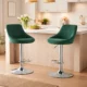 Scaun de bucatarie/bar, Artool, Kast, rotativ, catifea, verde si argintiu, 45.5x49x85-105 cm - imagine 7