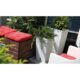 Ghiveci decorativ de flori, Prosperplast, Rato, imitatie ratan, patrat, alb, 22.5x22.5x42.1 cm - imagine 5