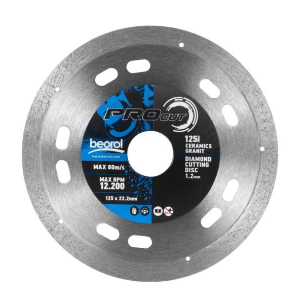 Disc diamantat, placi ceramice, granit, 125 mm/22.2 mm, Beorol - imagine 1