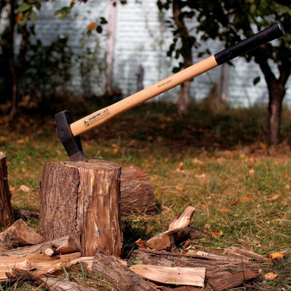 Topor pentru despicat, baros, coada lemn, 3 kg, 7x90 cm, Hickory, Strend Pro - imagine 3