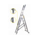 Scara aluminiu, 3 tronsoane, 7 trepte, max 150 kg, 4.23 m, Drabest - imagine 5
